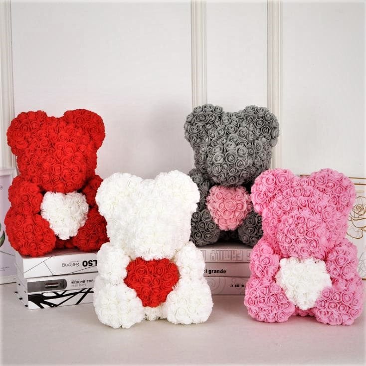 Luxury Rose Bear With Heart - Madeofrose
