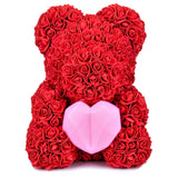 Rose Bear With LED Heart -  15-40cm