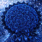 Blue_Glitter_Rose_Bouquet Valentine's Day Gift