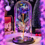 LED Rose In Glass Dome -  Galaxy-Purple-Butterfly-2-NEW