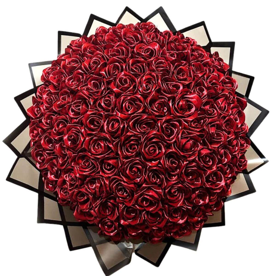 Glitter Rose Bouquet -  Red-99-Premium