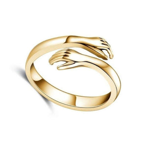 Hug Ring Gold -  Gold on white background