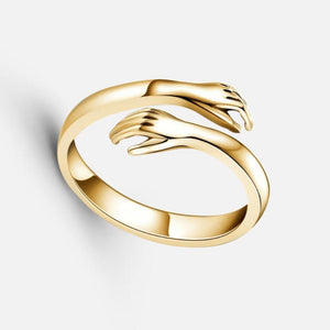 Hug Ring Gold -  Silver on white background