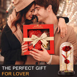 Valentine's Day Gift Bundle Rose In Glass + Rose Bear Red [NEW] Madeofrose®